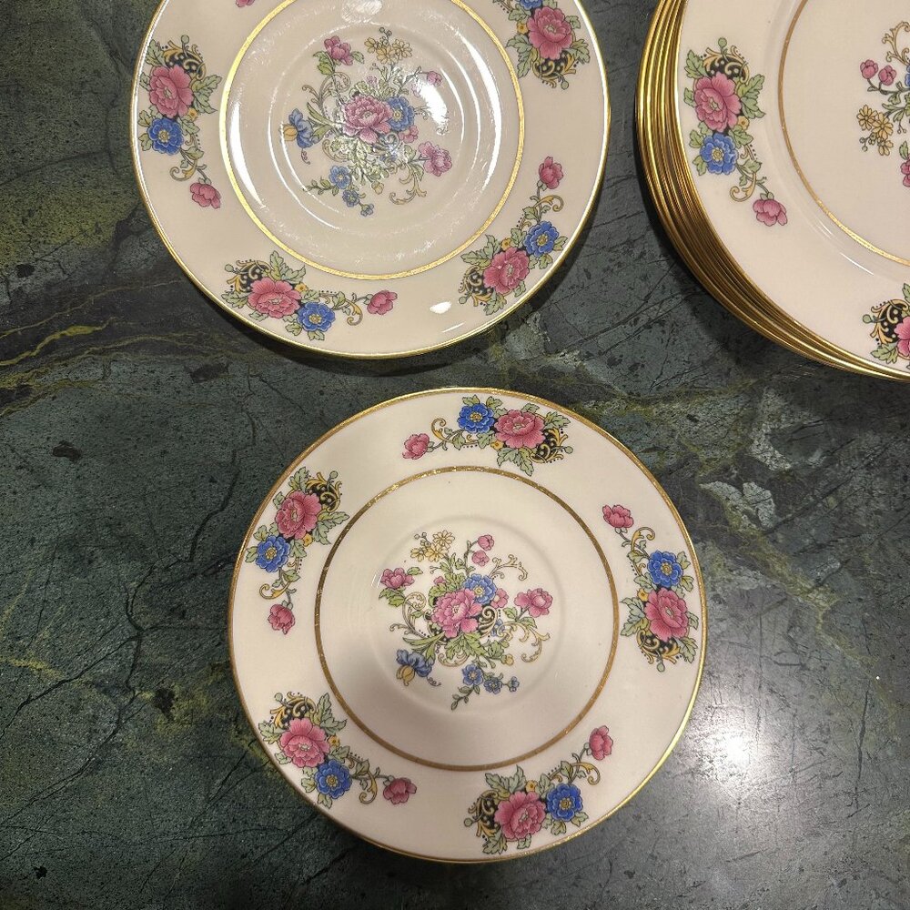 Set of 2 Coxon Belleek 6.5" Saucers